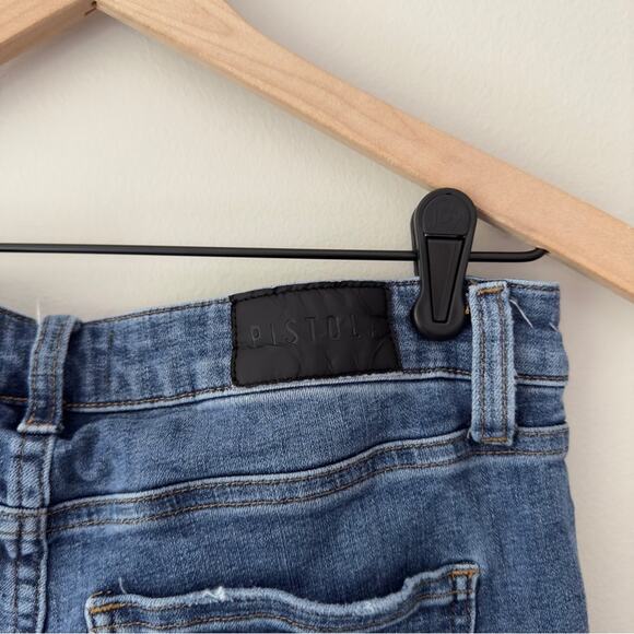 Pistola Medium Wash Skinny Jeans 5-Pocket Solid Denim Belt Loops Zipper Button - Picture 8 of 16